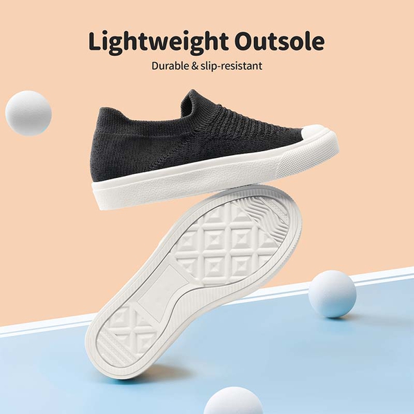 Kids Slip On Machine Washable Sneakers - DARK GREY - 2